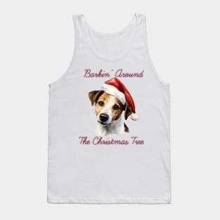 Christmas Jack Russel Terrier Dog in Santa Hat Tank Top